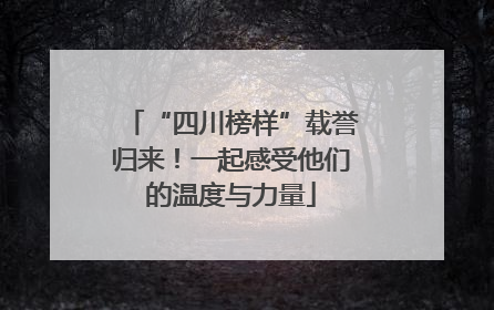 “四川榜样”载誉归来！一起感受他们的温度与力量